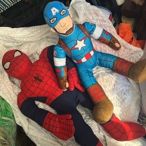 Marvel Spiderman & Captain America Large Plush bundle